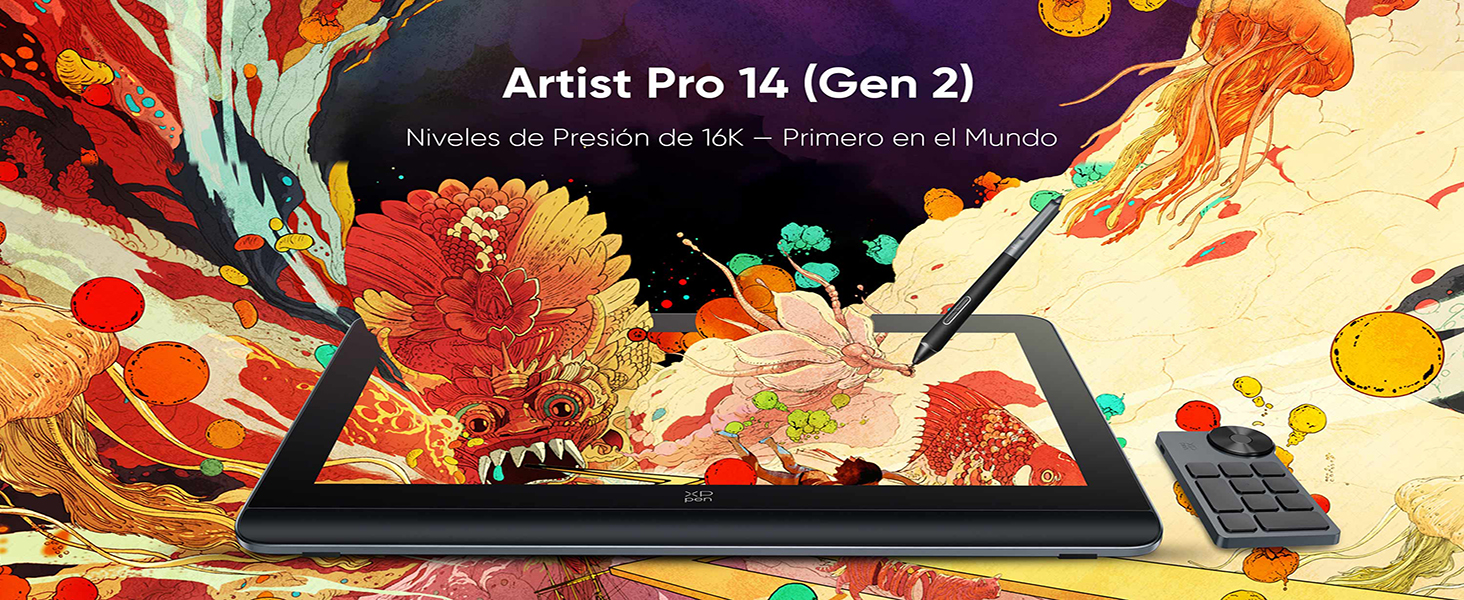 XPPEN Artist Pro14 Gen2 Tableta Gráfica con Pantalla FHD 16K